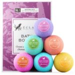100% NATÜRLICHes Badebomben-Geschenkset 6er-Pack mit ätherischen Bio-Ölen für einen prickelnden & entspannenden Spa-Tag - Parabenfreie/Sulfatfreie Schaumbadebomben für Kinder/Erwachsene/Damen/Baby