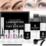 Lucoss Wimpernlifting Set, Wimpernlifting-Kit mit schwarzer FärbungPermanentes Wimpern- und Augenbrauenlifting-Kit,Wimpernverlängerung Lift-Kit für den Home Salon