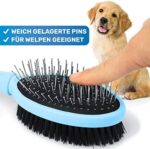 BluePet Doppeldecker Borsten &Pin Hundebürste & Katzenbürste | Entfilzen & Glätten | Hundekamm – Bild 6