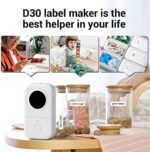 Phomemo D30 Mini Beschriftungsgerät Selbstklebend Bluetooth Etikettiergerät selbstklebend Etikettendrucker Labeldrucker,Geeignet für Zuhause,Schule,Büro,Label maker für Smartphones und Tablets – Bild 2