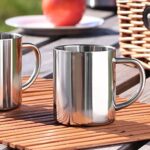 com-four® 2x Edelstahl Thermobecher - 300 ml je Becher - Isolierbecher doppelwandig - Kaffeetasse bruchsicher - Thermo-Trinkbecher - Camping Becher - Tasse - BPA-frei – Bild 2