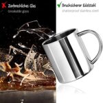 com-four® 2x Edelstahl Thermobecher - 300 ml je Becher - Isolierbecher doppelwandig - Kaffeetasse bruchsicher - Thermo-Trinkbecher - Camping Becher - Tasse - BPA-frei – Bild 4