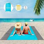 ISOPHO Picknickdecke Stranddecke Wasserdicht, Strandmatte 4 Befestigung Ecken Stranddecke Sandfrei/Picknick für den Strand, Campen, Wandern und Ausflüge