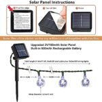 Joomer Solar Lichterkette Aussen, Wasserdicht Outdoor Warmweiss Beleuchtung für Garten, Balkon, Terrasse, Pavillon, Veranda Dekoration – Bild 2