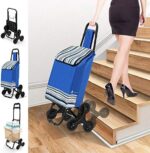 VOUNOT Einkaufstrolley Treppensteiger mit 3 Räder, Trolly Einkaufswagen Klappbar, Wasserdichter