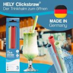 HELY ClickStraw Strohhalm-Set – Trinkhalme wiederverwendbar aus recycelbarem Kunststoff, Mehrweg-Halme Made in Germany – Bild 6