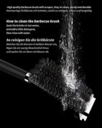 Grillbürste, TNTOR Grill Reinigungsbürste mit Extra Langer Edelstahl Borsten, Edelstahl Spatel und PP Wärmedämmung Griff, für Gasgrill, Holzkohlegrill, Kugelgrill, Elektrogrill und Grillrost – Bild 6