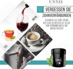 Unnis® Natürliche Kokosnuss Aktivkohle Pulver Zahnaufhellung für Weisse Zähne Bleaching Aktivkohle Zahnpasta Activated Charcoal powder Teeth Whitening – Bild 3