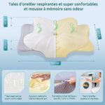 DONAMA Orthopädisches Kissen Ergonomisches Nackenstützkissen aus Memory Foam & Nackenkissen für optimale Unterstützung Kopfkissen für Seiten Rücken &Bauchschläfer – Bild 6