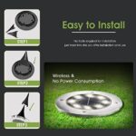 FLOWood Solar Bodenleuchte Solarleuchte für Garten Solar Aussenleuchte 8 LEDs wasserdicht Edelstahl + Kunststoff – Bild 5