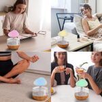 Weljoy Zen Regenwolken-Nachtlicht, Aromatherapie, ätherisches Öl, Diffusor, Mikro-Luftbefeuchter, Schreibtisch-Brunnen, Nachttisch, Schlafen, Entspannung, Stimmung, Wassertropfen-Geräusch – Bild 6