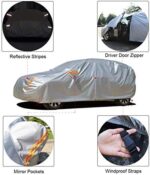 kayme 6 Schichten Autoabdeckung Wasserdicht Atmungsaktiv, Vollgarage Autoplane für Regen Sonne Staub Schutz – Bild 4