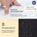Homeoutfit24 Sylt Gartenstuhlauflagen Hochlehner,Made in Europe, Gartenstühle Sitzauflagen, Gartenstuhlauflagen, Sitzkissen, Polsterauflagen UV-Beständig, Sitzkissen, Hochlehner Auflagen – Bild 4