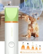 Unibono Leise Hundeschermaschine Katzenrasierer Komplett-Set, Wiederaufladbar Hund Katze Schermaschine wit 4 Multifunktions-Schneidköpfen für Pfoten, Augen, Ohren, Gesicht, Körper, IPX7 Wasserdicht – Bild 10