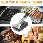 Grillbürste, TNTOR Grill Reinigungsbürste mit Extra Langer Edelstahl Borsten, Edelstahl Spatel und PP Wärmedämmung Griff, für Gasgrill, Holzkohlegrill, Kugelgrill, Elektrogrill und Grillrost – Bild 8