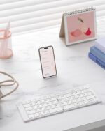 Samsers Faltbare Bluetooth-Tastatur 💖 Kompakt, kabellos & ultradünn – mit Standhalter, kompatibel mit iOS, Android & Windows