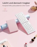 Samsers Faltbare Bluetooth-Tastatur 💖 Kompakt, kabellos & ultradünn – mit Standhalter, kompatibel mit iOS, Android & Windows