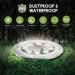 FLOWood Solar Bodenleuchte Solarleuchte für Garten Solar Aussenleuchte 8 LEDs wasserdicht Edelstahl + Kunststoff – Bild 4