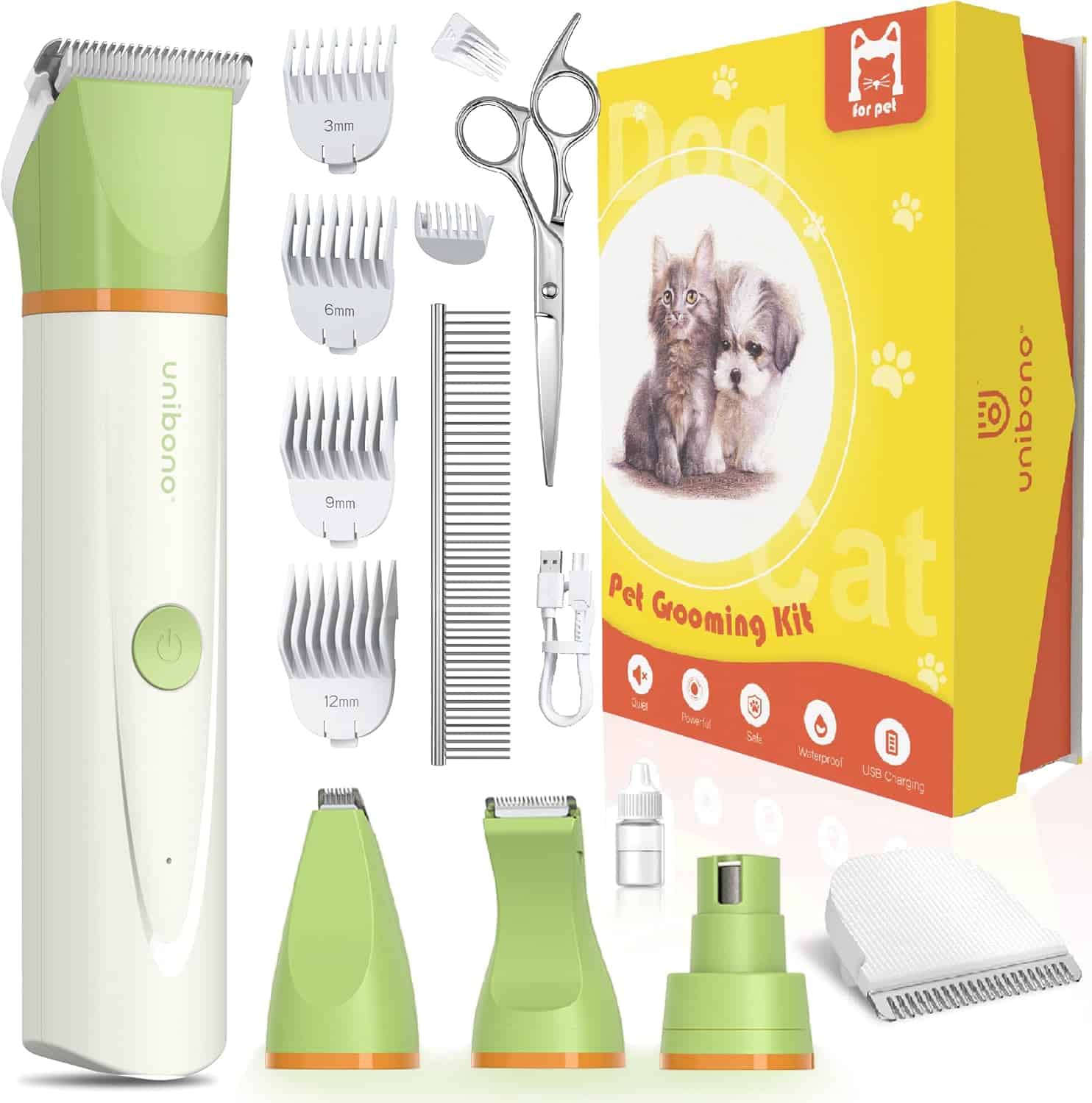 71De4iFPAfL._AC_SL1500_ Unibono Leise Hundeschermaschine & Katzenrasierer Set