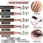 Waterproof Eyebrows Pencil Tattoo Makeup And Microblading Supplies Kit-Permanent Eye Brow Liners In 5 Colors Waterproof Eyebrow Pencils Peel – Bild 4
