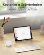 Samsers Faltbare Bluetooth-Tastatur 💖 Kompakt, kabellos & ultradünn – mit Standhalter, kompatibel mit iOS, Android & Windows