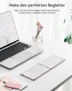 Samsers Faltbare Bluetooth-Tastatur 💖 Kompakt, kabellos & ultradünn – mit Standhalter, kompatibel mit iOS, Android & Windows