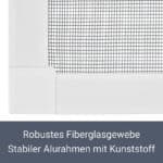 Juskys Fliegengitter mit Alu-Rahmen  — Insektenschutz & Mückenschutz für Fenster zum Einhängen — Fliegenschutzgitter UV-beständig – Bild 4