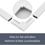 Juskys Fliegengitter mit Alu-Rahmen  — Insektenschutz & Mückenschutz für Fenster zum Einhängen — Fliegenschutzgitter UV-beständig – Bild 7