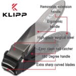 Nagelknipser für Männer mit Auffangbehälter - KLIPP Rasiermesserscharf Selbstsammelnde Nagelschneider mit ergonomischem Hebel halten Fingernägel und Fussnägel tadellos gepflegt - inkl. Ziplockbeutel – Bild 6