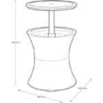 Keter Pacific Cool Bar, 3-in-1 Cocktailtisch, Couchtisch und Outdoor Eiskühler in Rattanoptik, UV-geschützt und wetterfest, braun, Kühlbox 30l Volumen – Bild 10