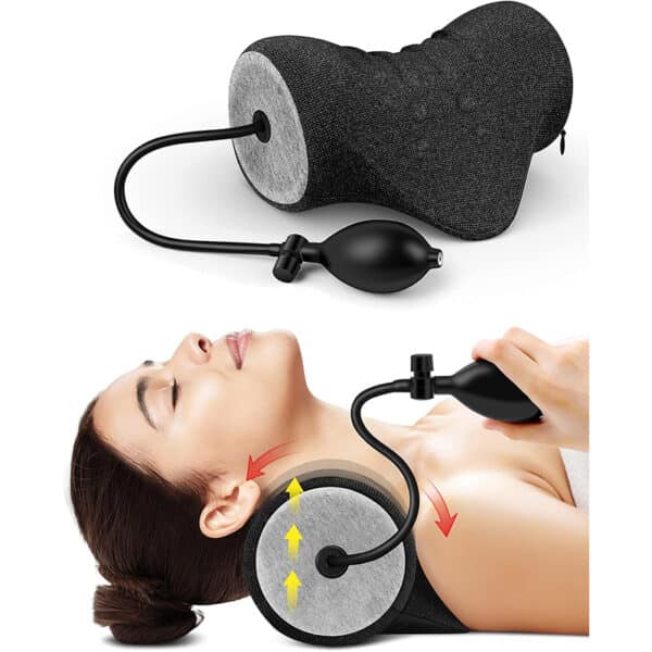 Nacken-und Schulter-Relaxer,tragbares zervikales Traktionsgerät,Nackendehner,Nackenhaltungskorrektur,Chiropraktik-Kissen zur Linderung von Kiefergelenksschmerzen