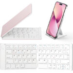 Samsers Faltbare Bluetooth-Tastatur Kompakt, kabellos & ultradünn – mit Standhalter, kompatibel mit iOS, Android & Windows