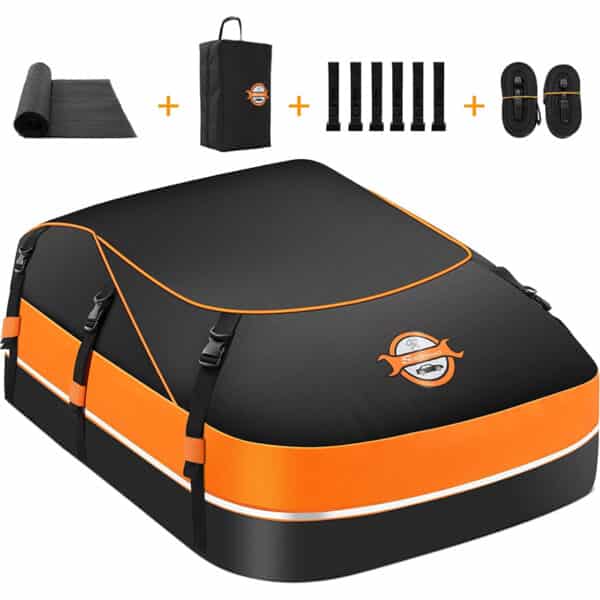 Sailnovo Auto Dachbox 21 Kubikfuß Faltbare Wasserdicht 1000D mit Anti-Rutsch-Matte