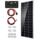 Topsolar 100W 12V Solarpanel Solarmodul-Set Monokristallines Off-Gitter-System für Wohnmobil, Boot mit 20A Solarladegerät Solar Laderegler, Hoher Wirkungsgrad