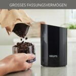 Krups F20342 Kaffeemühle und Gewürzmühle in Einem | Leistungsstarker Motor | Mahlgrad variabel | 75g Füllmenge | Schlagmesser aus Edelstahl | Sicherheitsdeckel | Anti-Rutsch-Füsse | Schwarz – Bild 4