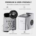 Eiswürfelmaschine Klare Eiswürfel, Selbstreinigende Eismaschine, 9 Würfel in 6 Minuten fertig, 15KG in 24 H, Tragbare Ice Maker Cube Maschine für Zuhause/Küche/Büro/Bar – Bild 6