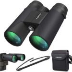Kylietech Fernglas 12x42 HD Kompakte Ferngläser wasserdicht für Vogelbeobachtung, Jagd, Wandern, Sightseeing, FMC-Linse Feldstecher inkl. Tragetasche, Tragegurt und Smartphone-Adapter