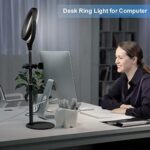 Ringlicht Handy Laptop Videokonferenzen Licht, Evershop Upgrade 8” Ringleuchte mit Stativ LED Ring Light Tisch Selfie Lichtring Ringlapme mit Handystativhalter für Video,Fotografie,Tiktok,Zoom Usw – Bild 3