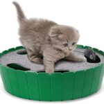 Pawaboo Katzenspielzeug Elektrische Maus, Interaktiv Kätzchen Spielzeug Katzenbett Kratzmatte Katzenminze, Süss und Sicher Spielzeug Spielball für Kleine Katze Spiel Beissen Kauen