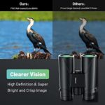 Kylietech Fernglas 12x42 HD Kompakte Ferngläser wasserdicht für Vogelbeobachtung, Jagd, Wandern, Sightseeing, FMC-Linse Feldstecher inkl. Tragetasche, Tragegurt und Smartphone-Adapter – Bild 2