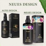Arganöl Haare BIO Kaltgepresst – 100-200ml - Haut- & Haaröl trockenes Haar – Vegan - Lichtschutz Glas-Flasche – Sanftes Haaröl ohne Silikon und Parabene - Satin Naturel – Argan Oil Made in Germany – Bild 3