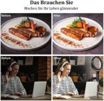 Ringlicht Handy Laptop Videokonferenzen Licht, Evershop Upgrade 8” Ringleuchte mit Stativ LED Ring Light Tisch Selfie Lichtring Ringlapme mit Handystativhalter für Video,Fotografie,Tiktok,Zoom Usw – Bild 4