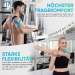 Health Press Kinesiotapes - 2 Kinesiologie Tape Rollen Kinesiotape - Profi Physio Tape und Sporttape - Hautfreundliche Tapes DERMATEST SEHR GUT – Bild 6