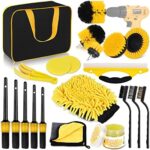 Herrfilk Auto Reinigungsset, 20 Pcs Autopflege Set, Auto Detailing Pinsel Auto Waschset für Auto Reinigung Innenraum und Aussen, Lüftungsschlitz, Armaturenbrett, Motor, Rädern, Haushaltsreinigun