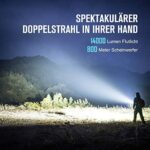 OLIGHT X7R Marauder 2 LED Taschenlampe, Super Hell 14000 Lumen Wiederaufladbare USB Grosse Taschenlampe mit Strahler und Flutlicht, 800 Meter Leuchtweite, 7modi,Schwarz – Bild 4