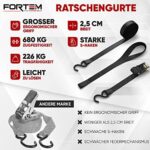 FORTEM Spanngurte - 4 Weiche Zurrschlaufen, Zurrgurte Spanngurte mit Haken aus Beschichtetem Metall - Gummigriffe – Bild 6