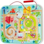 Haba 301056 - Magnetspiel Stadtlabyrinth, pädagogisches Holzspielzeug für Kinder ab 2 Jahren, schult die Logik und Feinmotorik