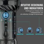 OLIGHT X7R Marauder 2 LED Taschenlampe, Super Hell 14000 Lumen Wiederaufladbare USB Grosse Taschenlampe mit Strahler und Flutlicht, 800 Meter Leuchtweite, 7modi,Schwarz – Bild 3