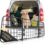 HELDENWERK Universal Kofferraum Trenngitter für Hunde - Auto Hundegitter zum Transport für deinen Hund - Schutzgitter mit Kopfstützen-Befestigung - Stufenlos verstellbares Kofferraumschutz Gitter