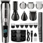 Brightup Barttrimmer Herren - Bartpflegeset mit Haarschneidemaschinen, Haartrimmer, elektrischem Rasierer - IPX7 wasserdicht für Schnurrbart, Gesicht, Nase, Ohren, Körper und Intimbereich